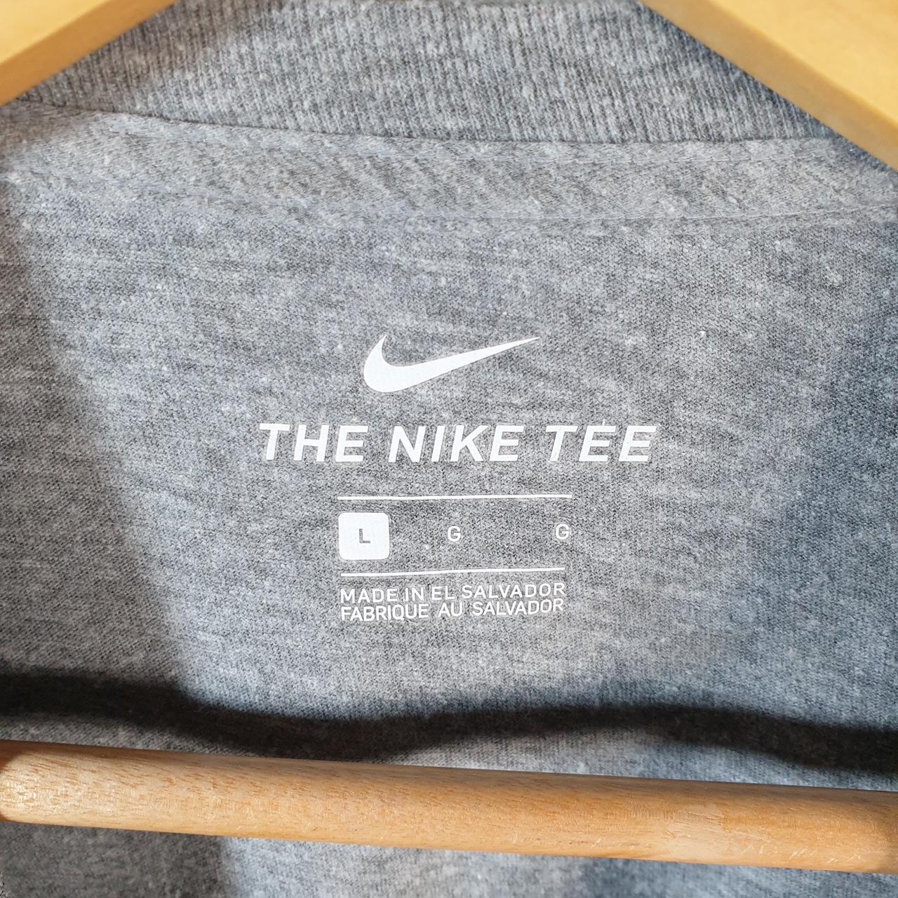 Vintage Nike T Shirt Men’s Large Grey Printed Single Swoosh Logo Athletic C8252