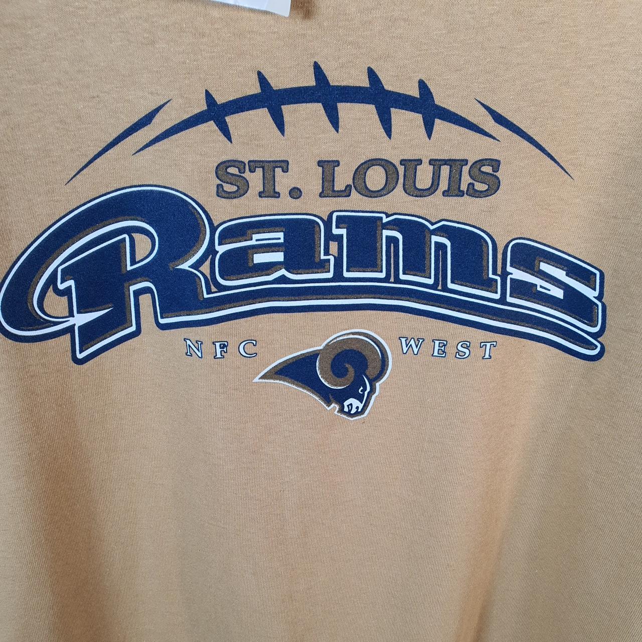 Vintage NFL St Louis Rams T Shirt Men’s Large Gold Pro Sport Logo Athletic