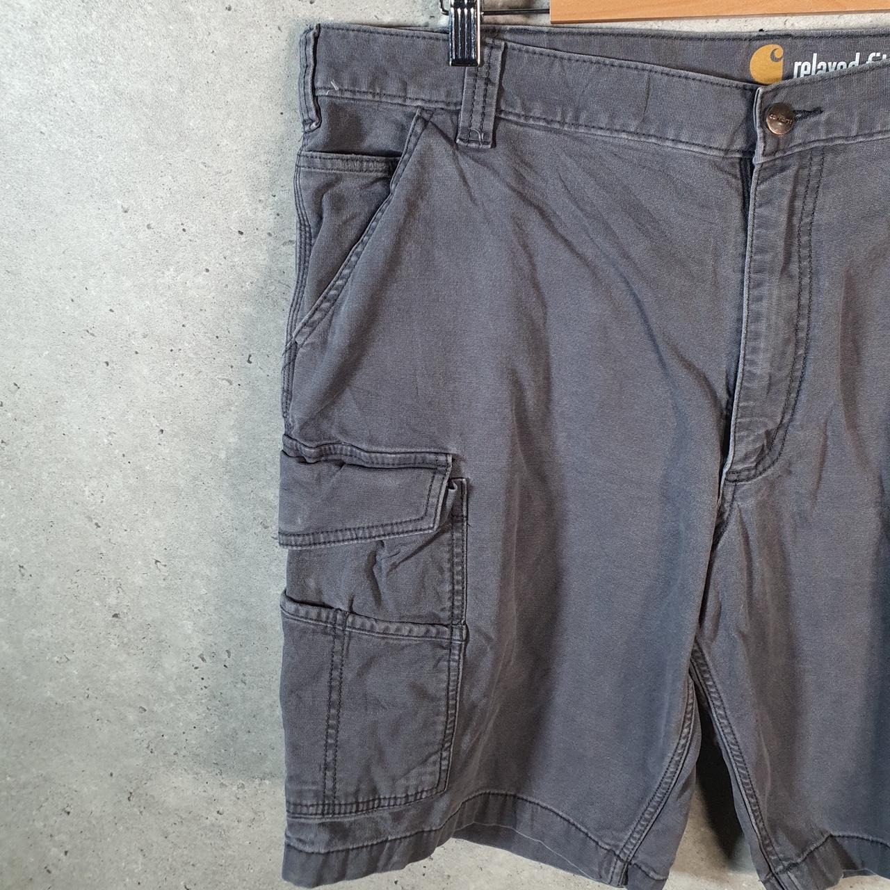 Vintage Carhartt Baggy Carpenter Shorts Jorts Cargo Men’s W40 Grey Relaxed Fit Workwear Big Fish Vintage