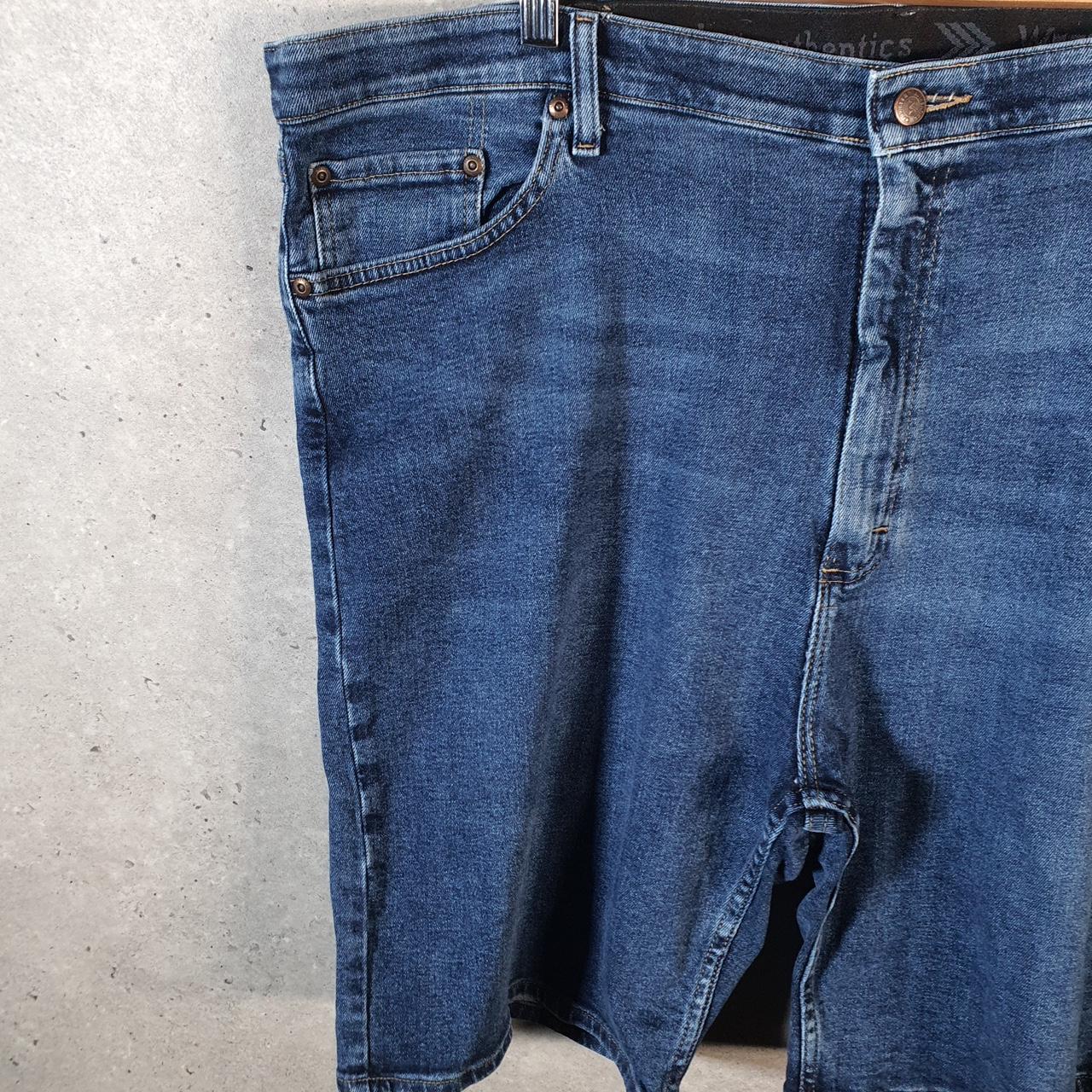 Vintage Wrangler Denim Shorts Jorts Cargo Men’s W42 Relaxed Blue Baggy Cotton