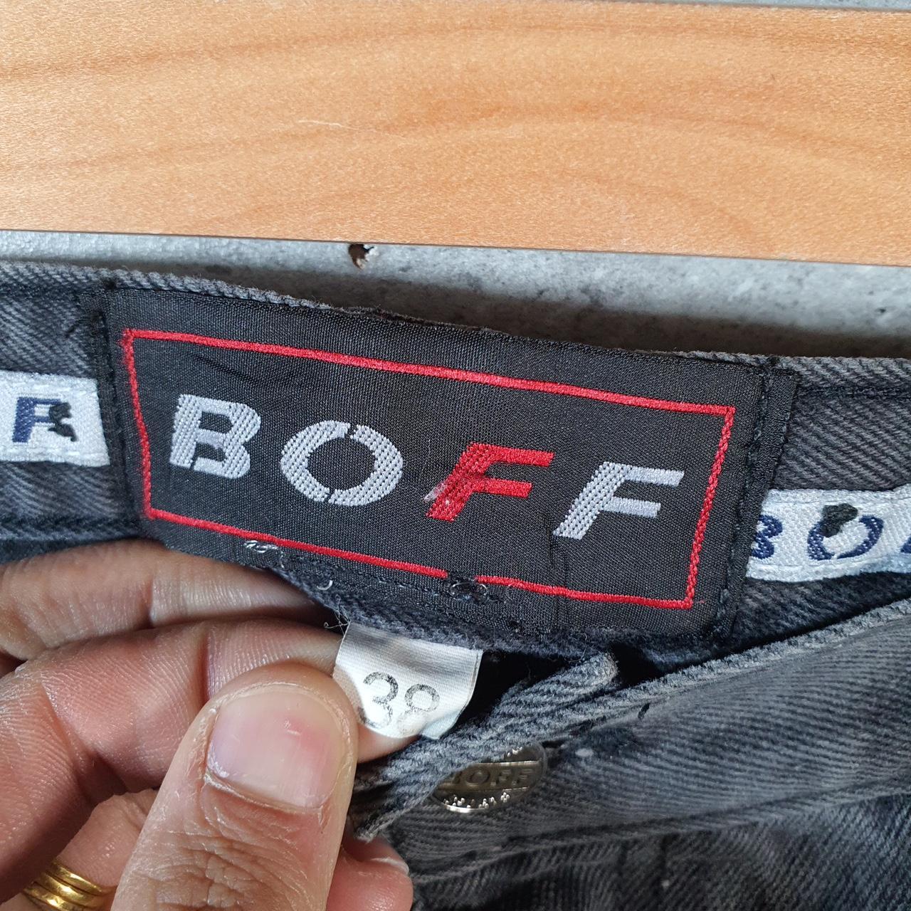 Vintage Boff Boff Baggy Y2K Hip Hop Jeans Mens W38 Grey Embroidered Denim Wide Leg Big Fish Vintage