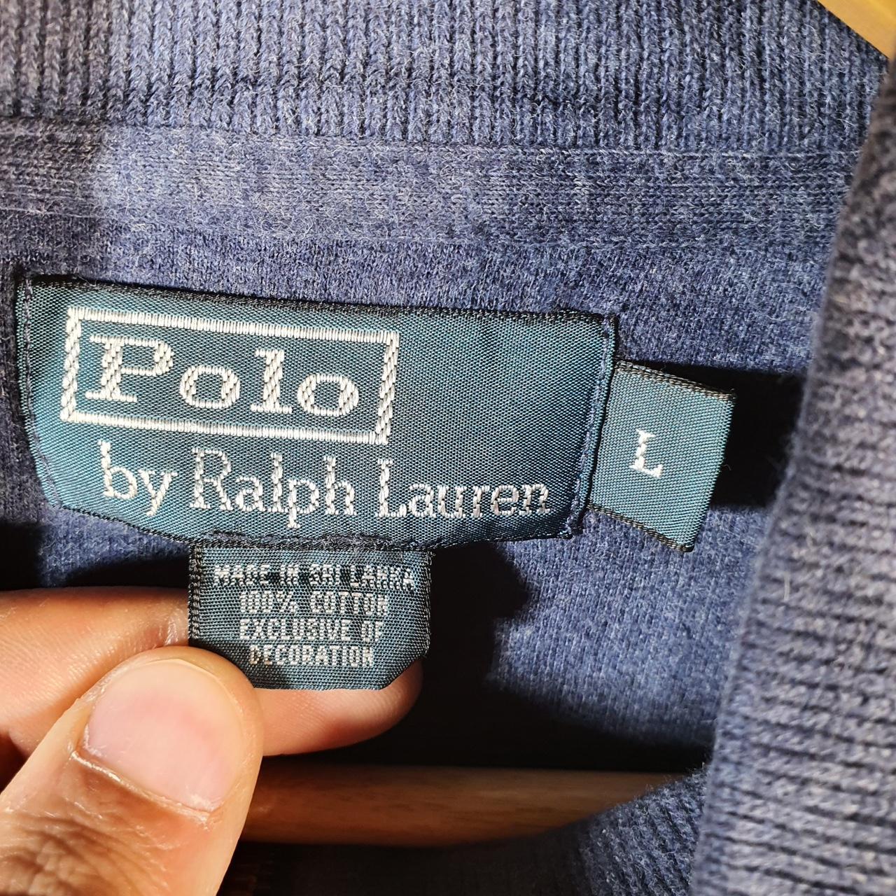 Vintage Ralph Lauren Polo 1/4 Zip Sweatshirt Men’s Large Navy Blue Pullover Pony C8841