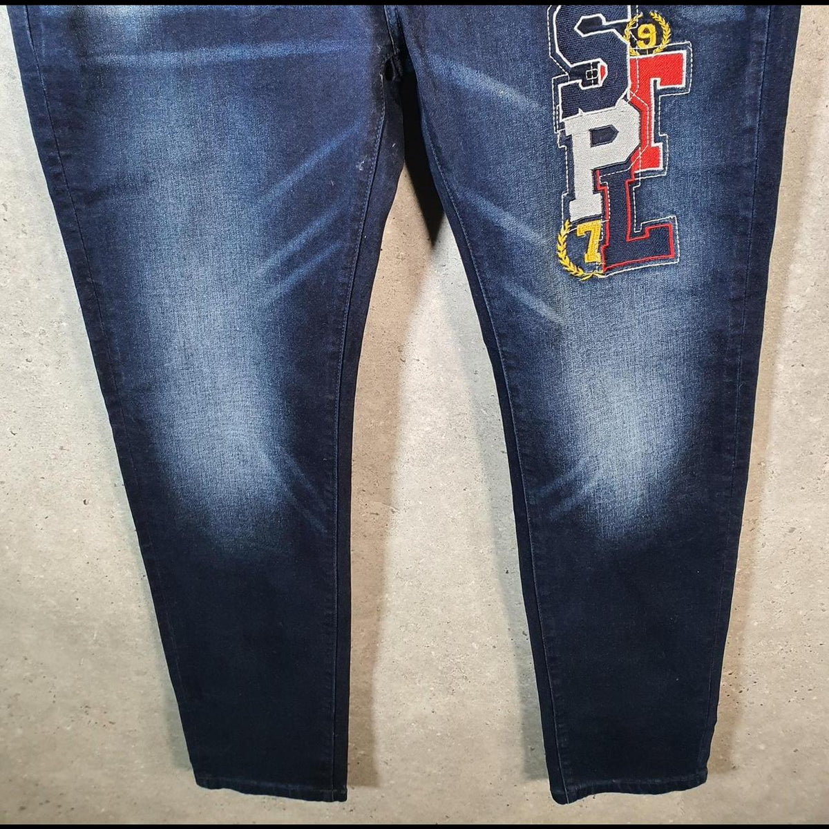 Vintage Staple World Champs Y2K Hip Hop Jeans Mens W36 Blue Denim Big Fish Vintage