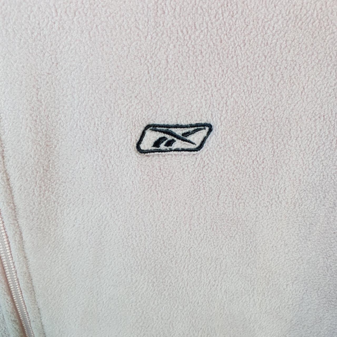Reebok Full Zip Fleece Sweatshirt Womens Large Pink Embroidered Logo