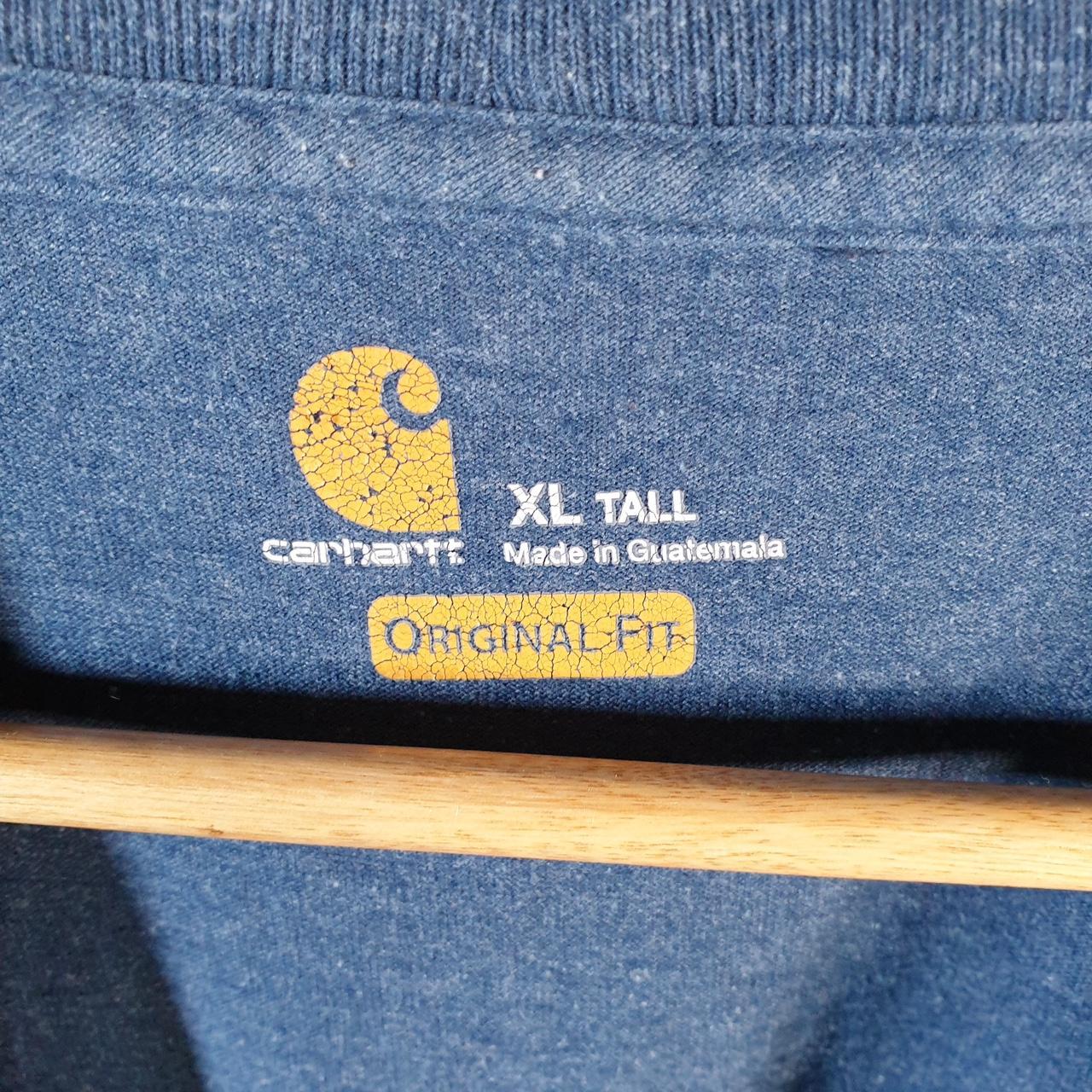 Vintage Carhartt Pocket T Shirt Men’s XL Tall Blue Workwear Chore Utility Original Fit C9323