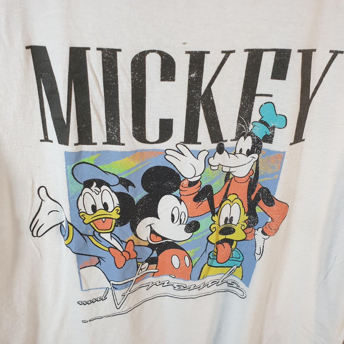 Vintage Disney Land Mickey Mouse T Shirt Men’s Medium White Cartoon