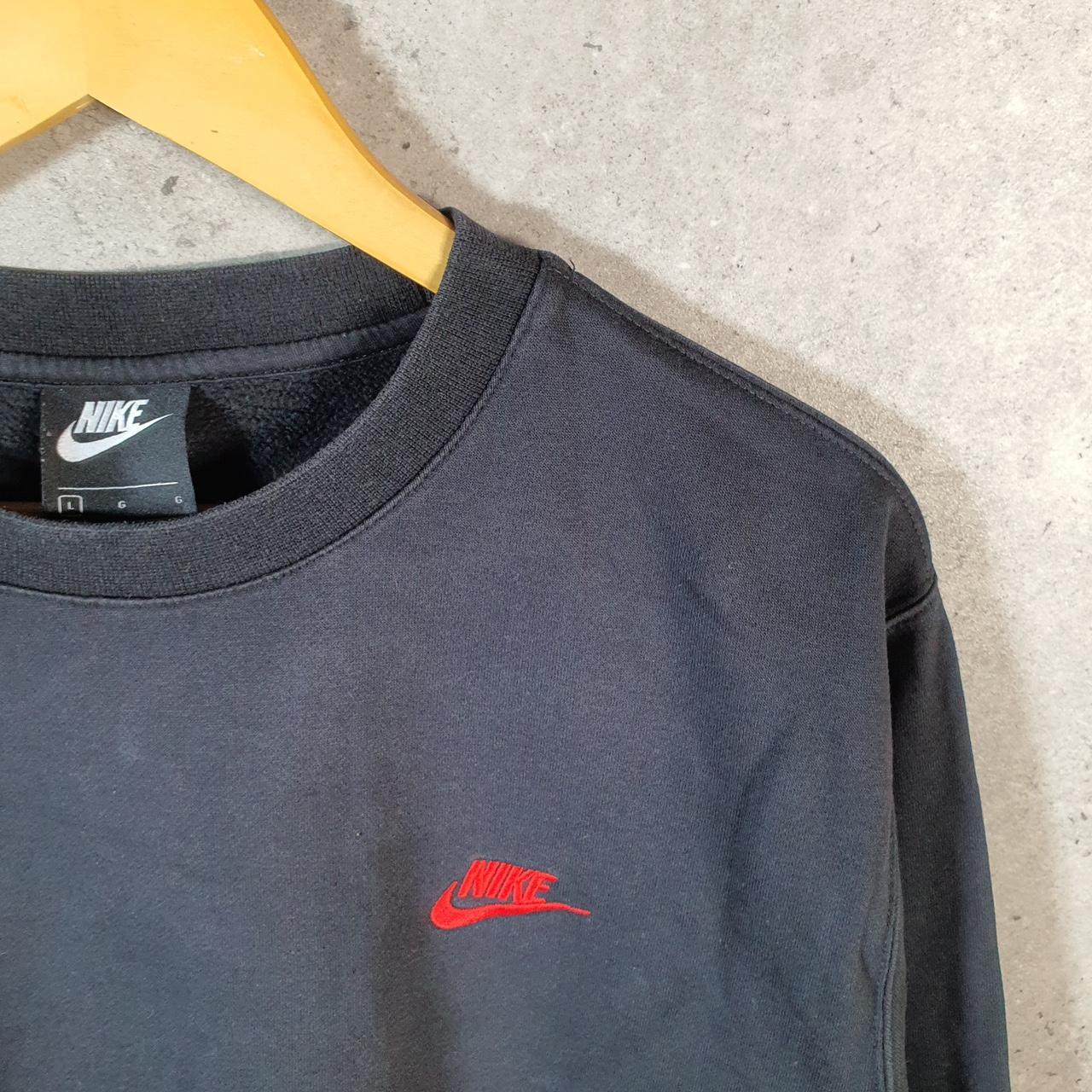 Vintage Nike Club Embroidered Sweatshirt Men’s Large Black Swoosh Y2K Pullover Logo
