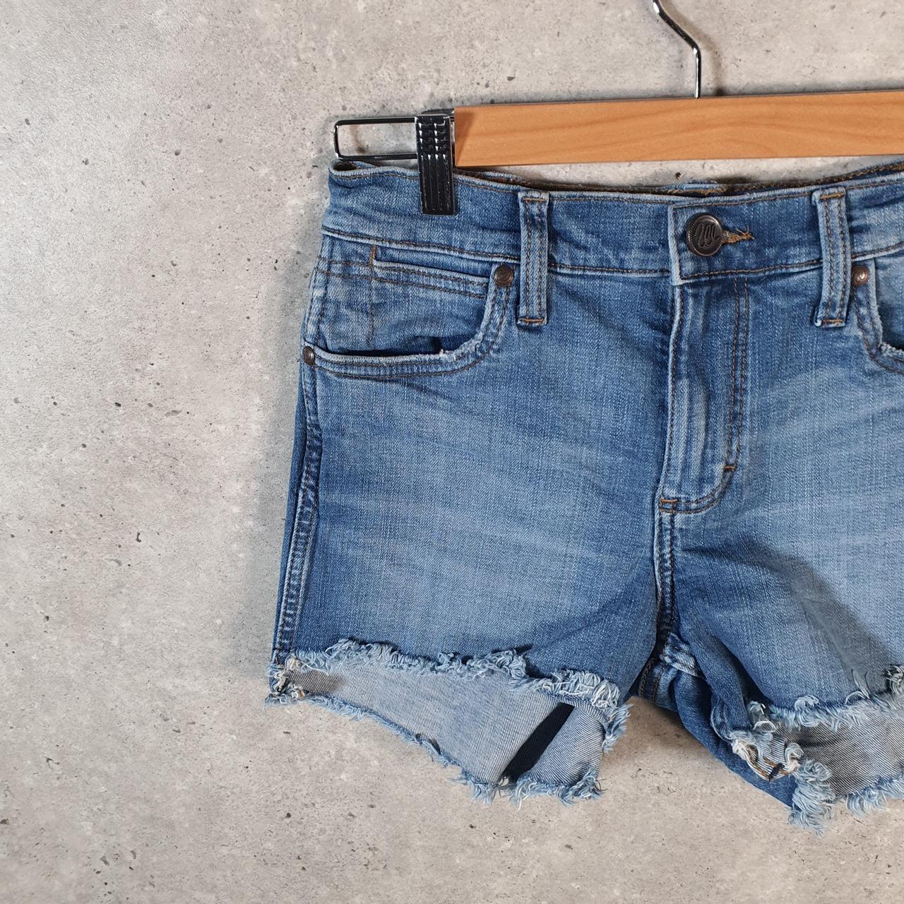 Vintage Wrangler Cut Short Baggy Shorts Jorts Cargo Womens W28 Blue Relaxed Denim