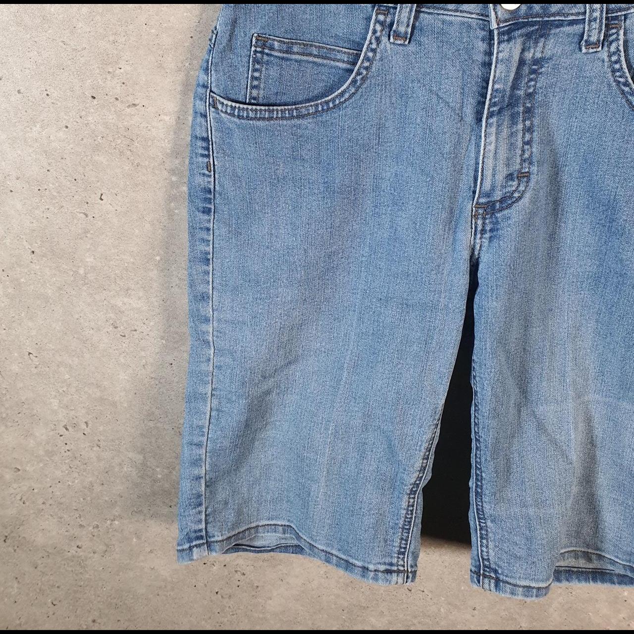 Vintage Lee Low Rise Baggy Shorts Jorts Cargo Womens W28 Blue Relaxed Denim A4559