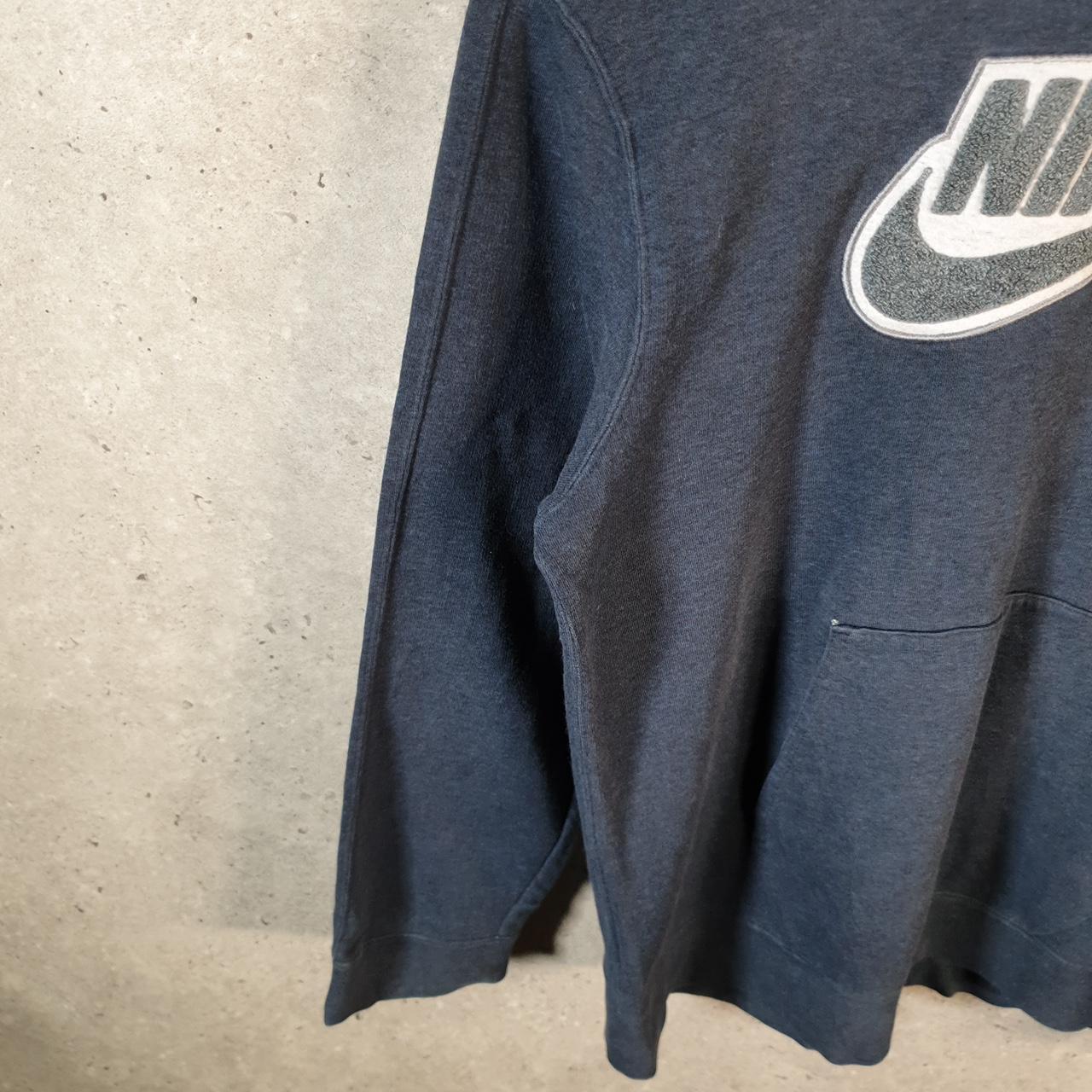 Vintage Nike Club Embroidered Hoodie Womens Large Navy Blue Swoosh Y2K Pullover