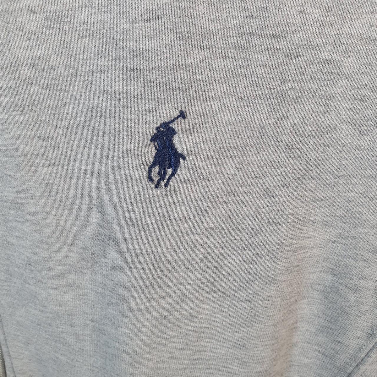 Vintage Ralph Lauren Polo Sweatshirt Men’s Medium Grey Cotton Full Zip Pony