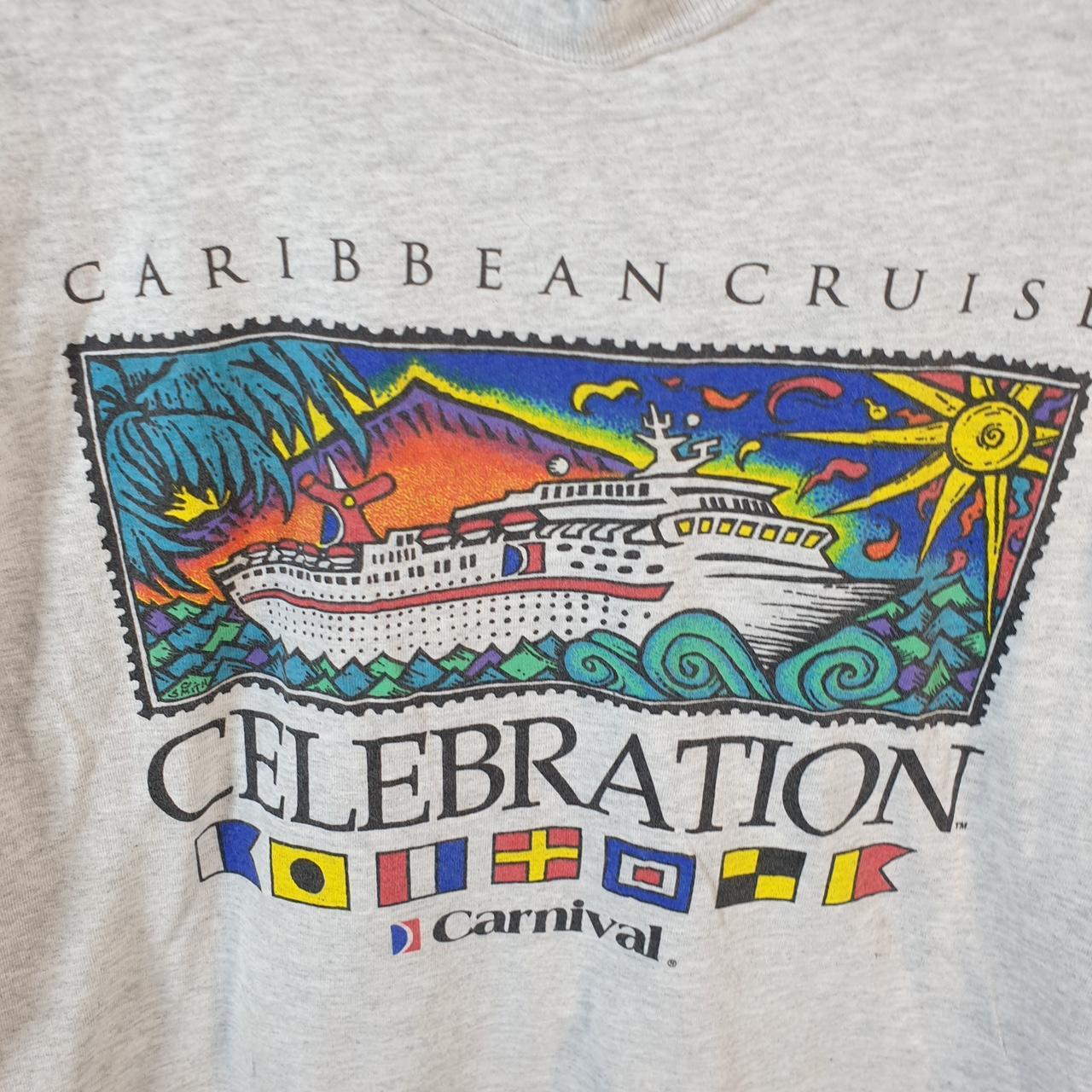 Vintage Allsport Caribbean Cruises Carnival USA Single Stitch T Shirt Men’s Medium Grey