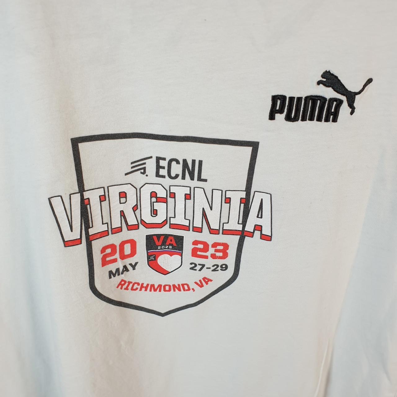 Vintage Puma Richmond Virginia Spellout T Shirt Men’s Medium White sports Logo Athletic