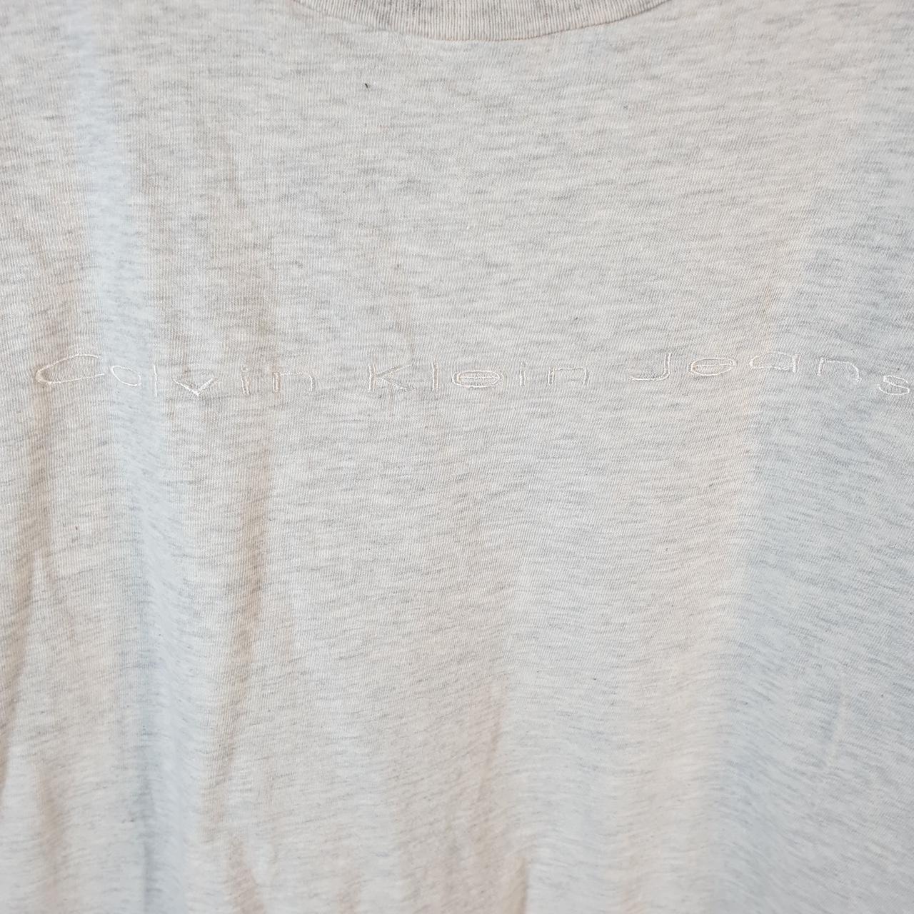 Vintage Calvin Klein Spellout T Shirt Men’s Small Grey Casual Sports