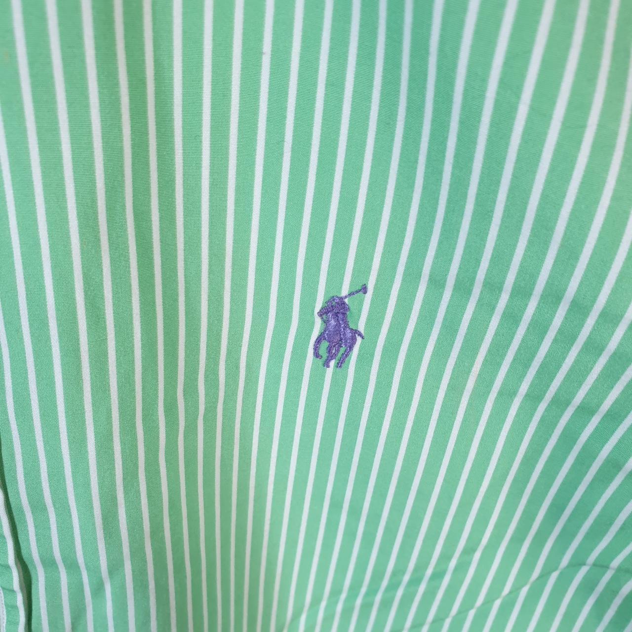 Vintage Ralph Lauren Button Down Shirt Men’s Small Green Custom Fit Cotton Stretch Pony