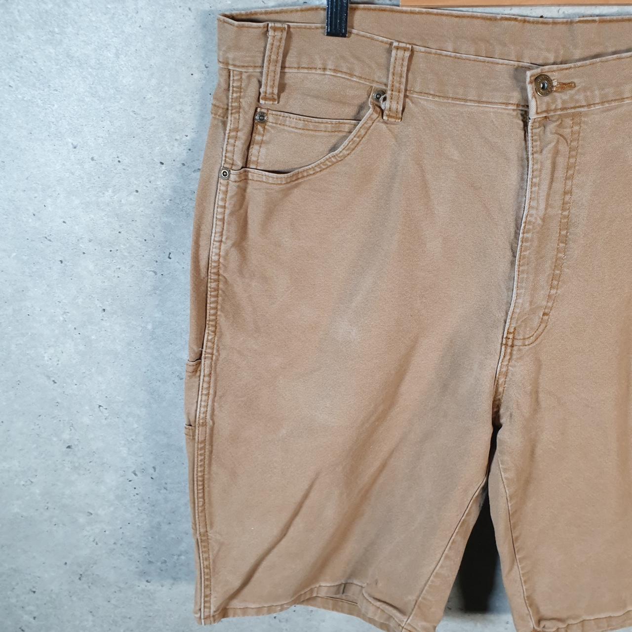 Vintage Dickies Carpenter Baggy Chino Shorts Jorts Cargo Mens W38 Brown Relaxed Fit
