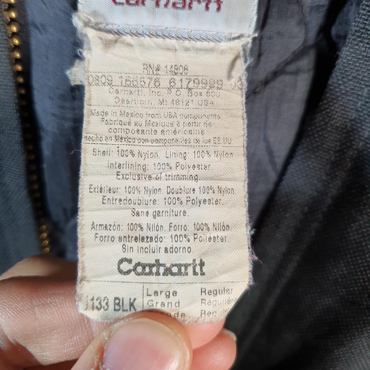 Vintage Carhartt 90s Active Hooded Jacket Men’s Large Black Workwear J133 BLK Canvas USA Big Fish Vintage