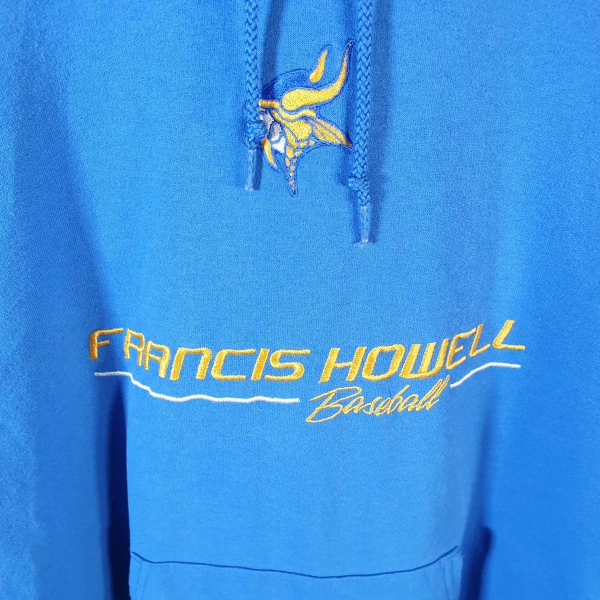 Vintage Champion Francis Howell Baseball Hoodie Men’s XL Blue Embroidered Logo