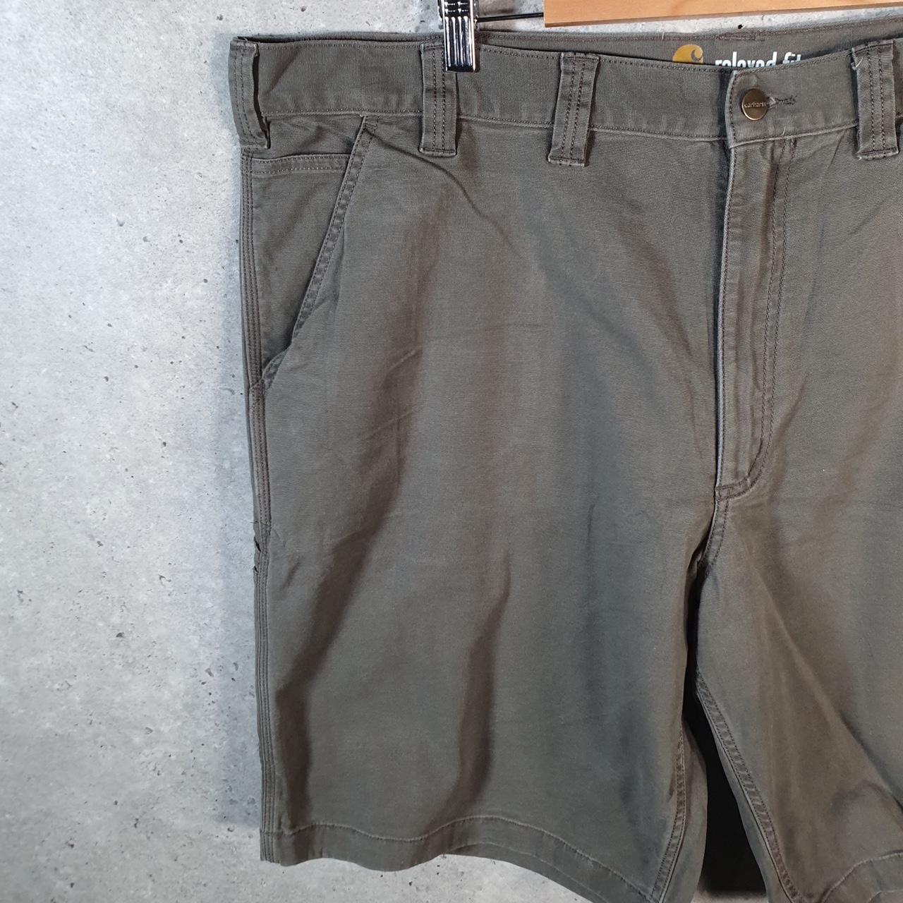 Vintage Carhartt Baggy Carpenter Shorts Jorts Cargo Men’s W44 Khaki Green Relaxed Fit Workwear A4714