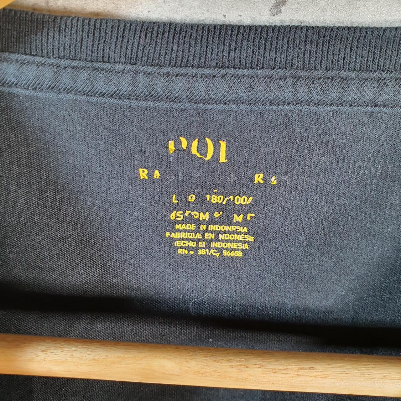 Vintage Ralph Lauren Polo Sport T Shirt Men’s Large Black Custom Fit Embroidered Pony C8687