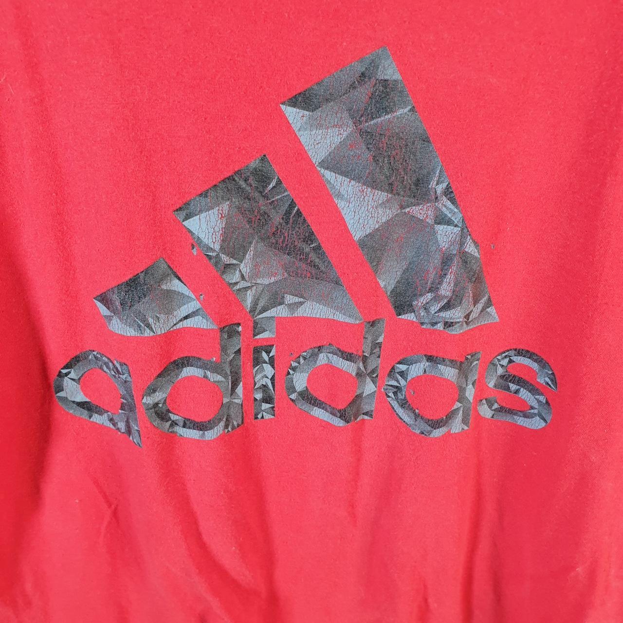 Vintage Adidas Go To Tee T Shirt Mens Medium Red Three Stripes Logo Athletic