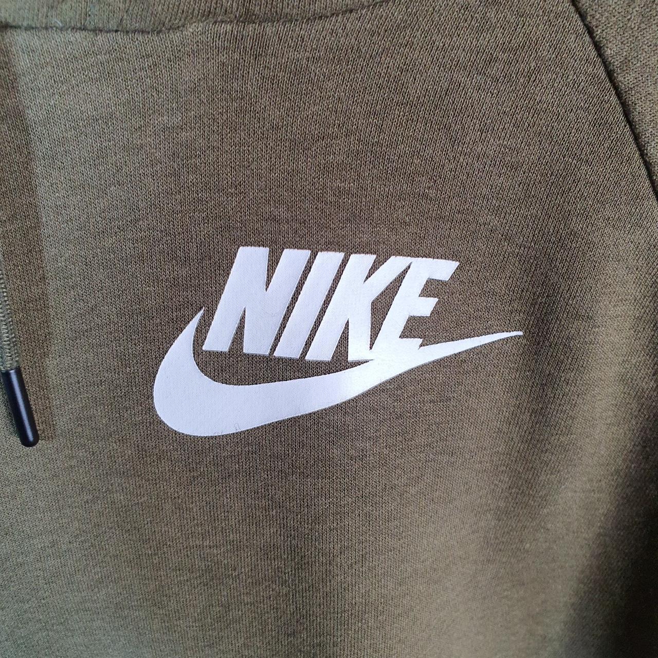 Vintage Nike Club Sportswear Hoodie Womens Medium Khaki Green Swoosh Y2K Pullover