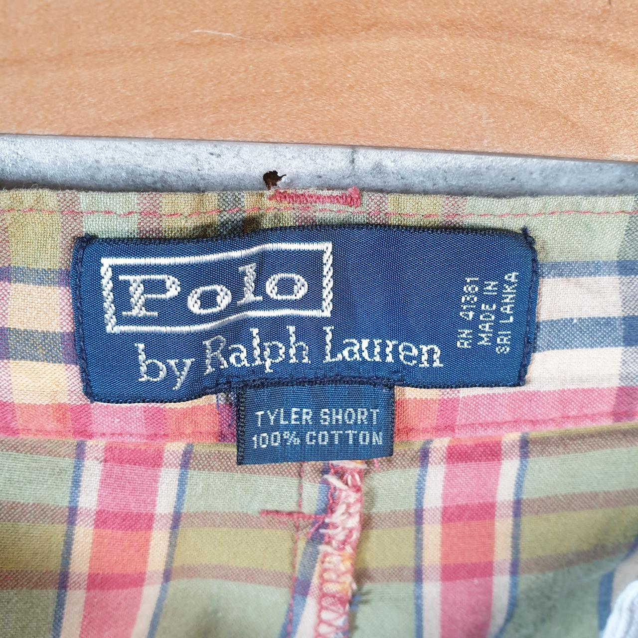 Vintage Ralph Lauren Polo Shorts Jorts Chino Cargo Men’s W35 Checkered Baggy Cotton A4340