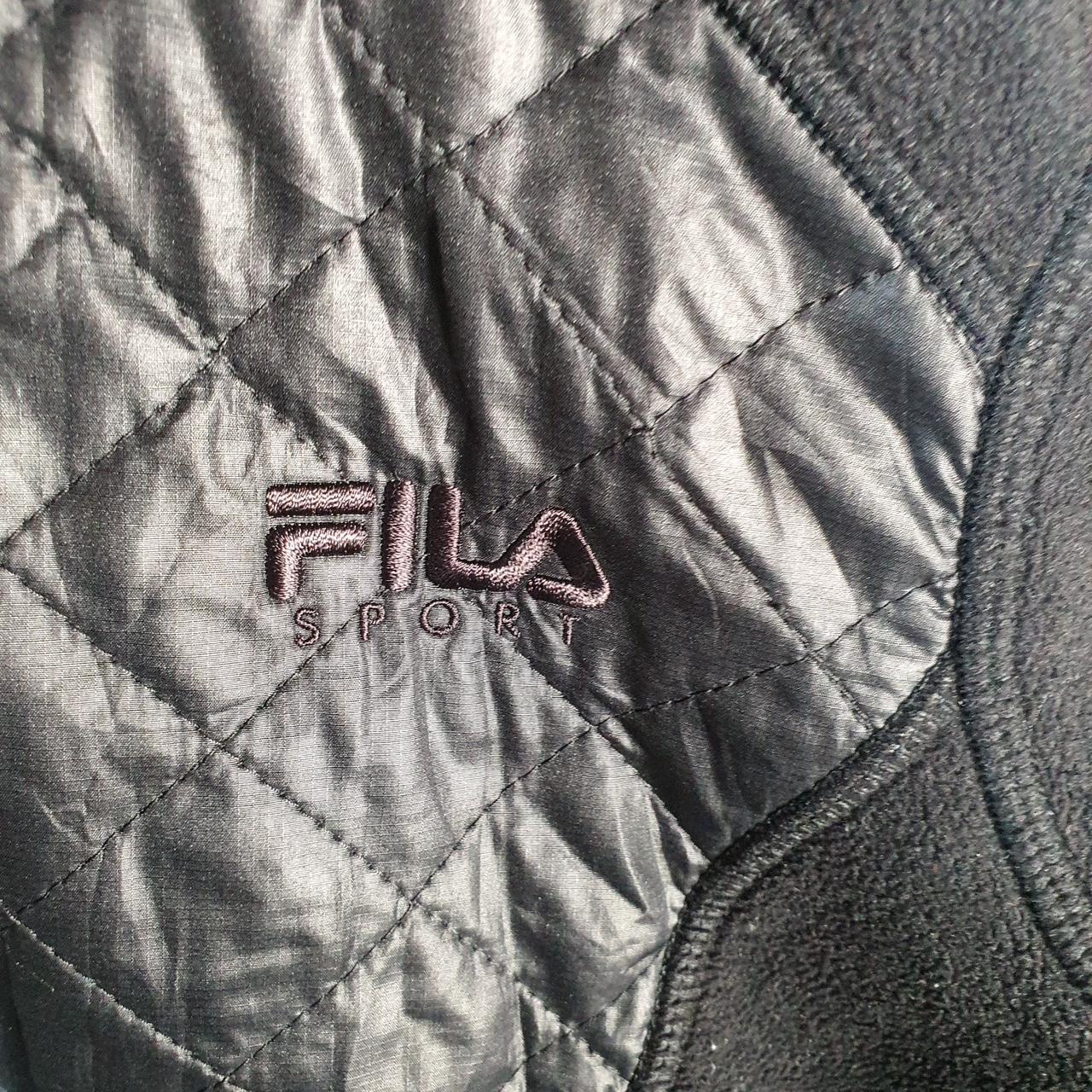 Fila Sport Fleece Full zip Hoodie Womens Medium Black Embroidered Logo