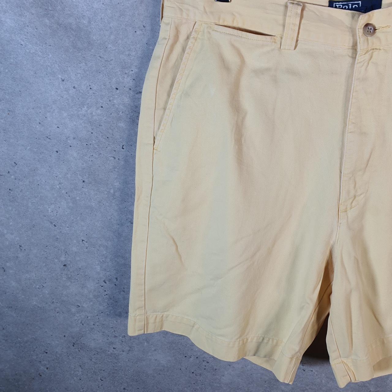 Vintage Ralph Lauren Polo Shorts Jorts Chino Cargo Men’s W36 Yellow Baggy Cotton