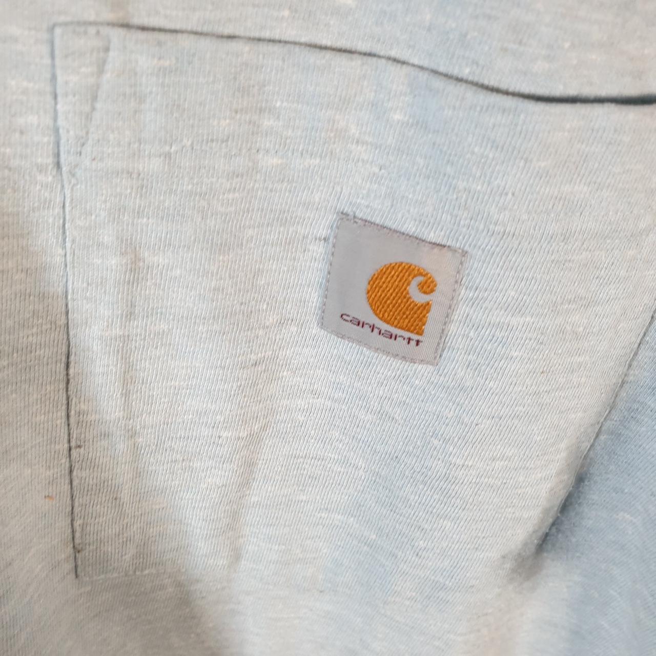 Vintage Carhartt Pocket T Shirt Womens XL Blue Workwear Chore Utility Loose Fit