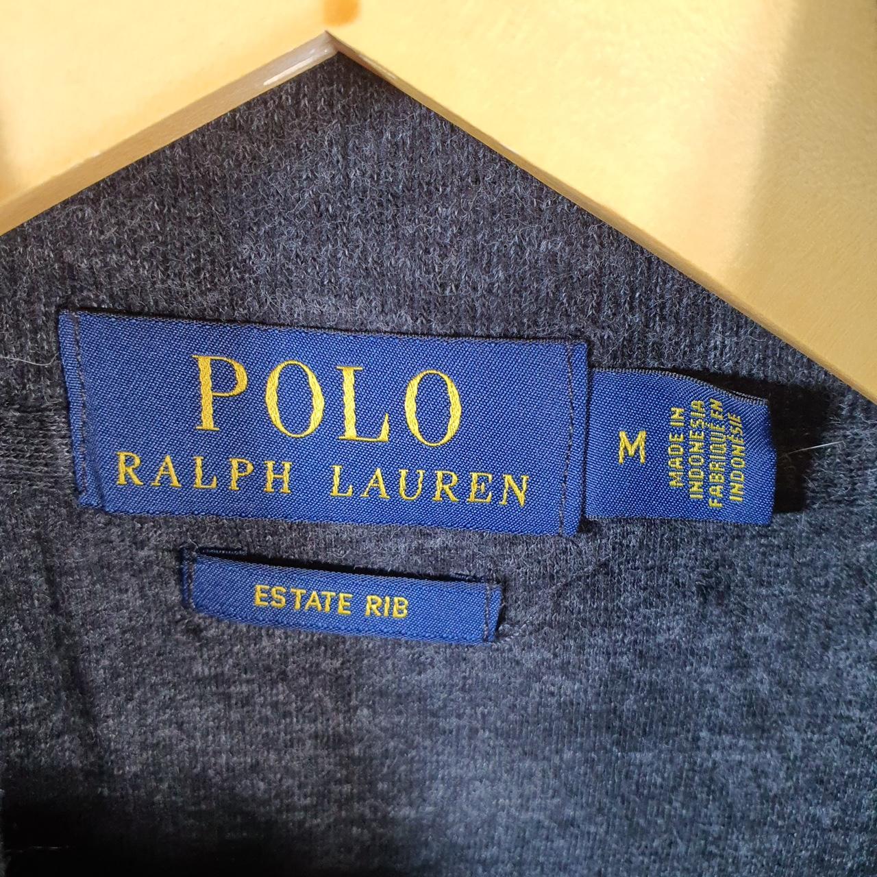 Vintage Ralph Lauren Polo 1/4 Zip Estate Rib Sweatshirt Men’s Medium Grey Pullover Pony C8843