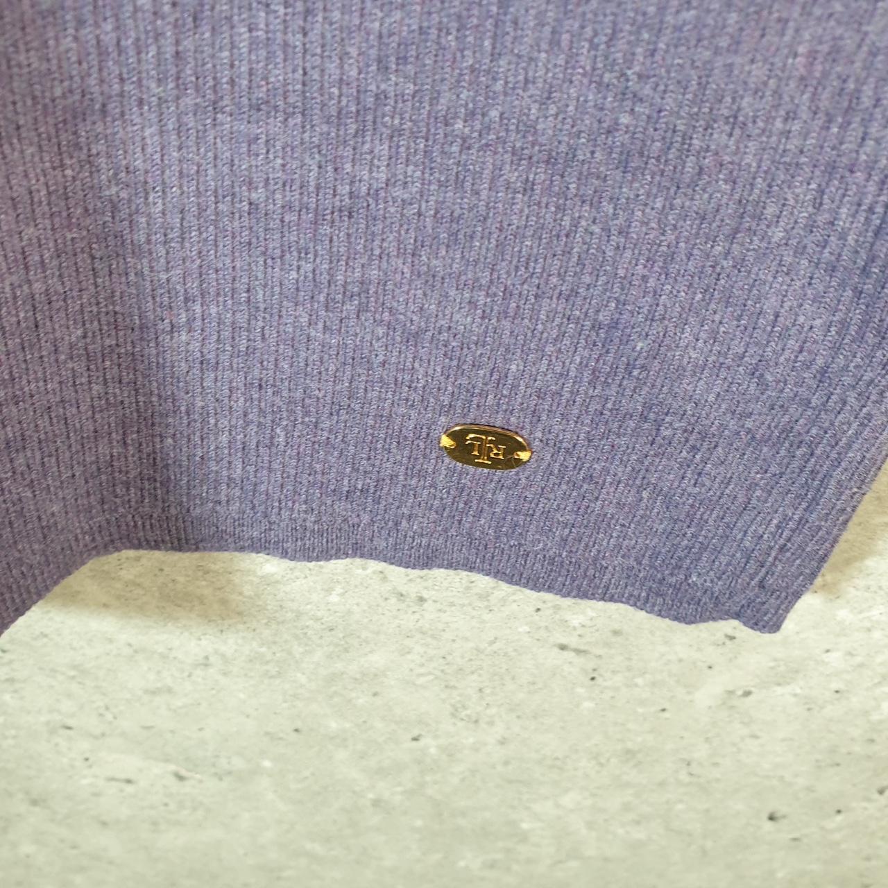 Vintage Ralph Lauren Polo Cable Knit Sweater Womens Medium Purple Cotton Pullover