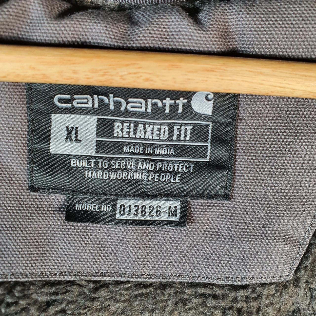 Vintage Carhartt Duck Blanket Lined Jacket Men’s XL Grey Canvas Relaxed Fit USA G2124