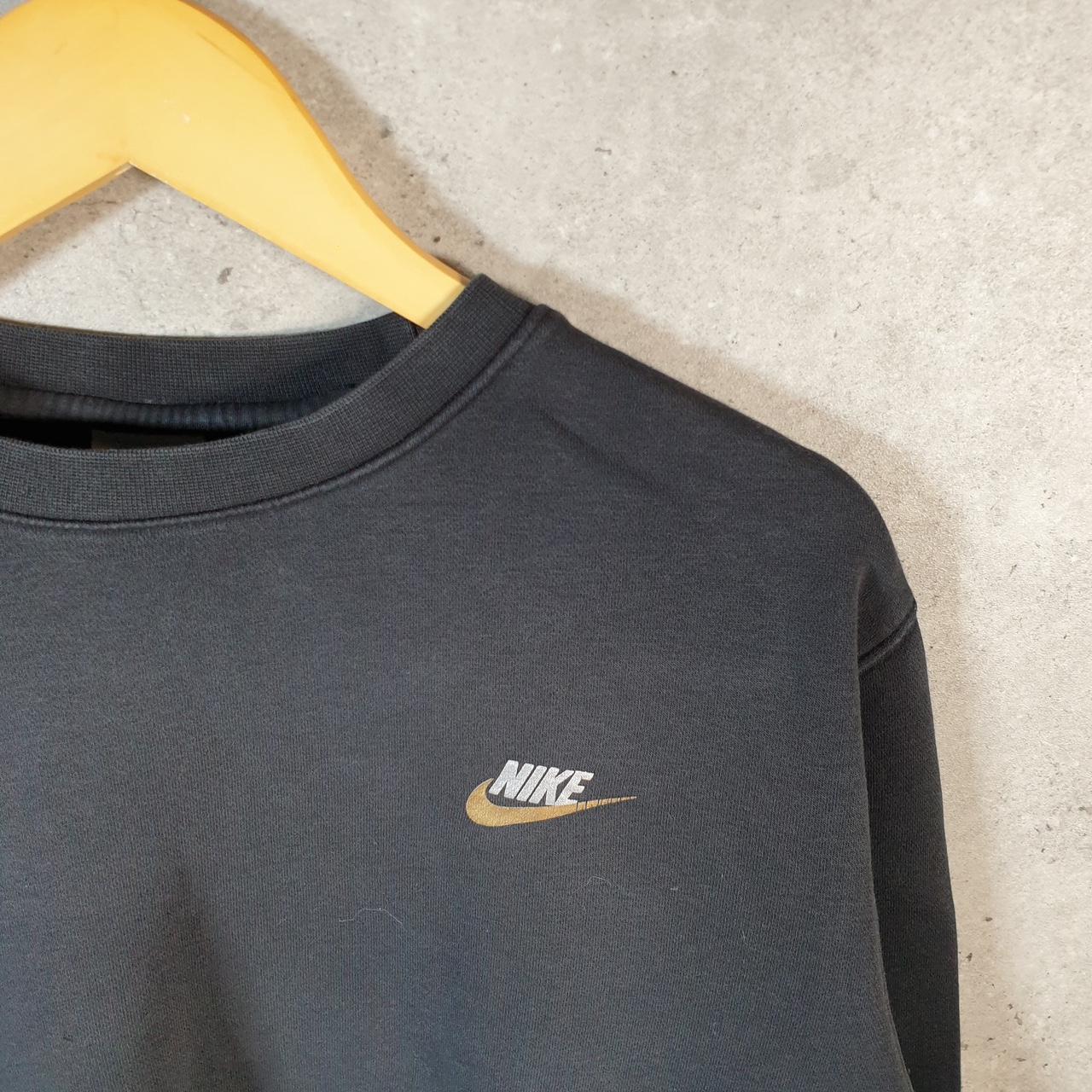 Vintage Nike Club Embroidered Sweatshirt Mens Medium Black Y2K Pullover Logo
