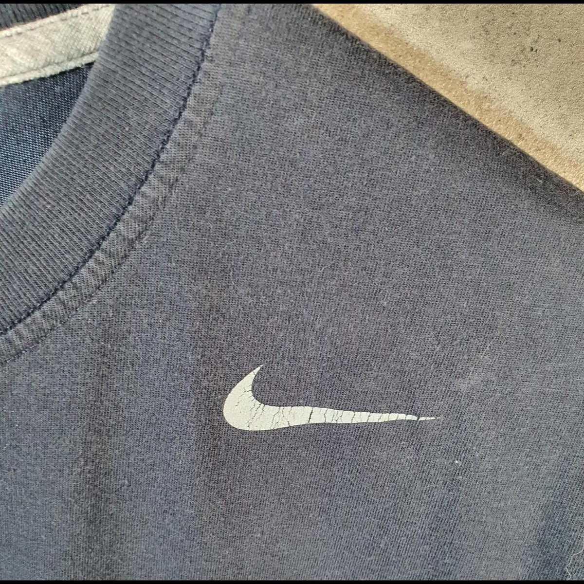 Vintage Nike Printed T Shirt Men’s Large Blue Swoosh Athletic
