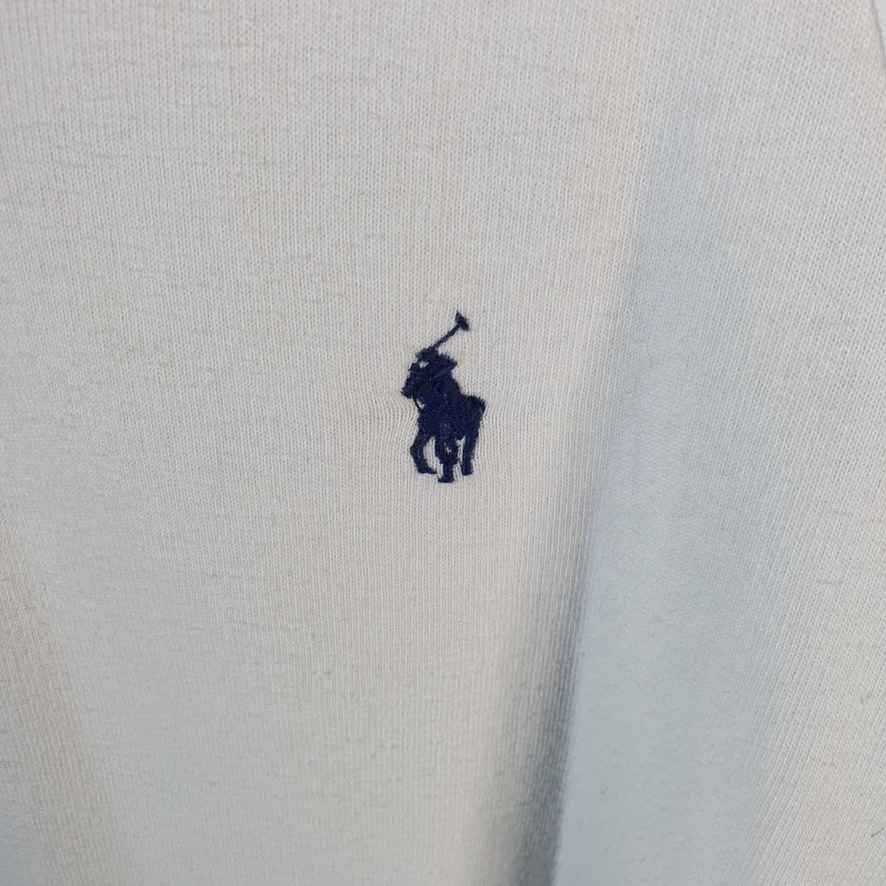 Vintage Ralph Lauren Polo Sweatshirt Womens Large White Embroidered Pullover Pony