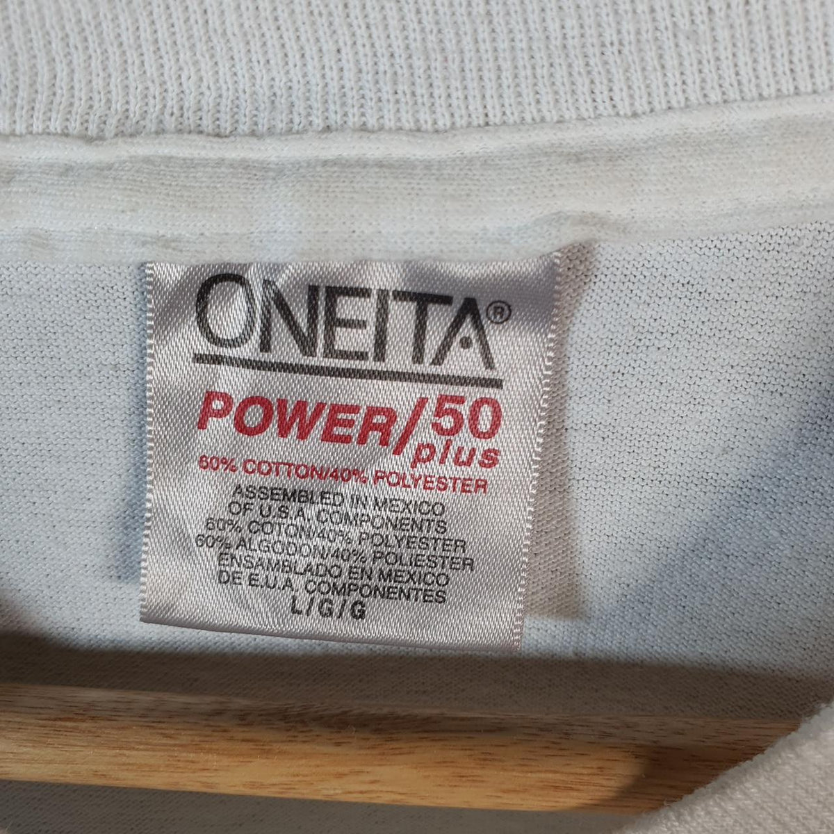 Vintage Oneita Power Virginia Air Waves 90s Single Stitch T Shirt Men’s Large White C9638