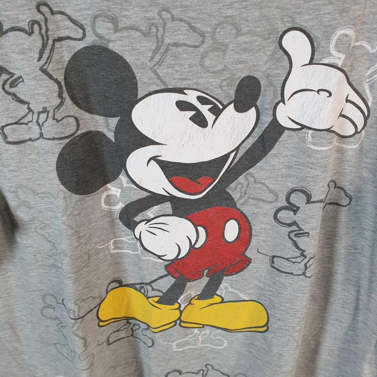 Vintage Disney Land Mickey Mouse T Shirt Womens 2XL Grey Logo Graphic Cartoon
