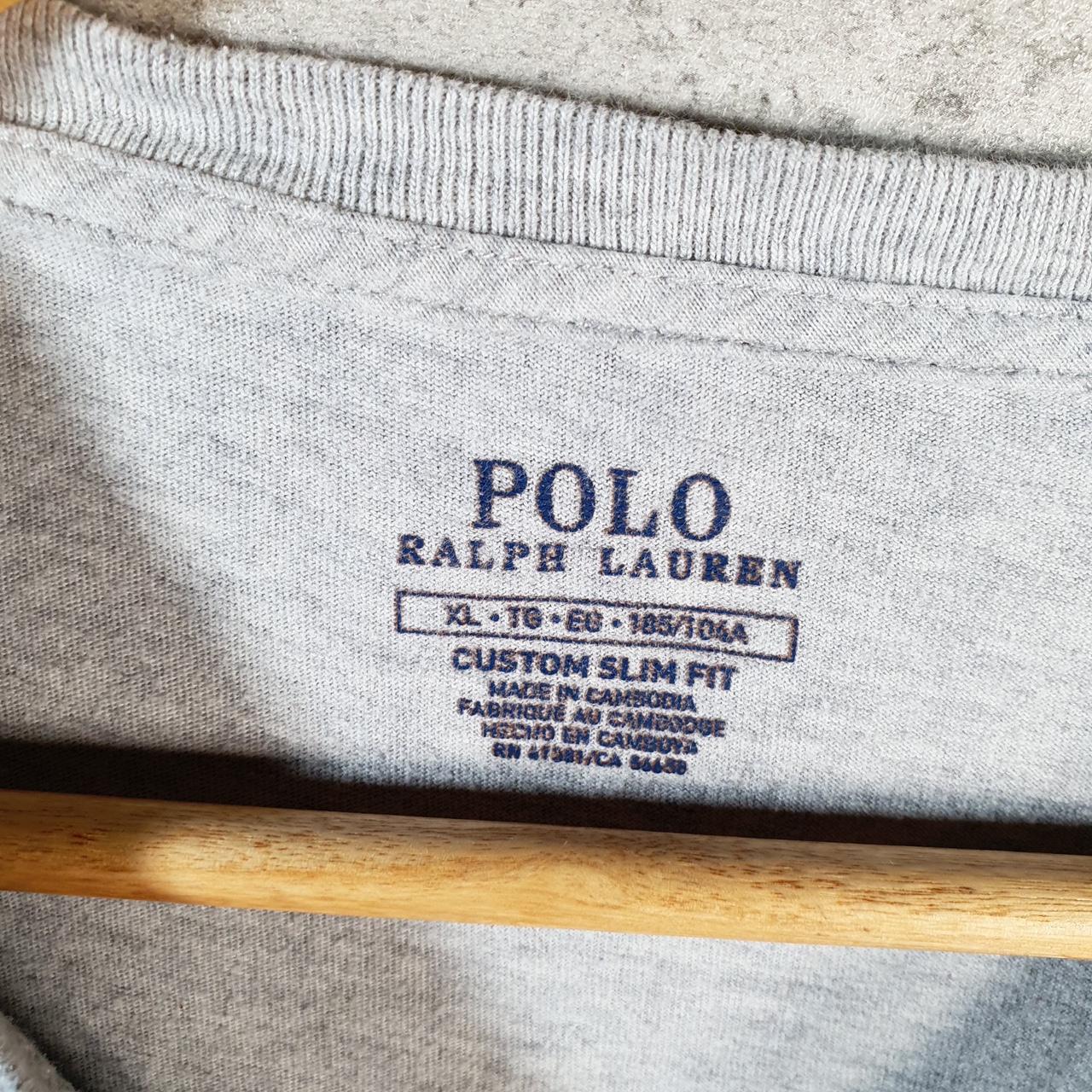 Vintage Ralph Lauren Polo Sport T Shirt Men’s XL Grey Custom Slim Fit Embroidered Pony C8673