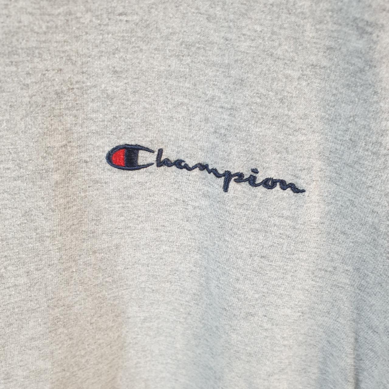 Vintage Champion 90s Spellout T Shirt Men’s Medium Grey USA Athletic