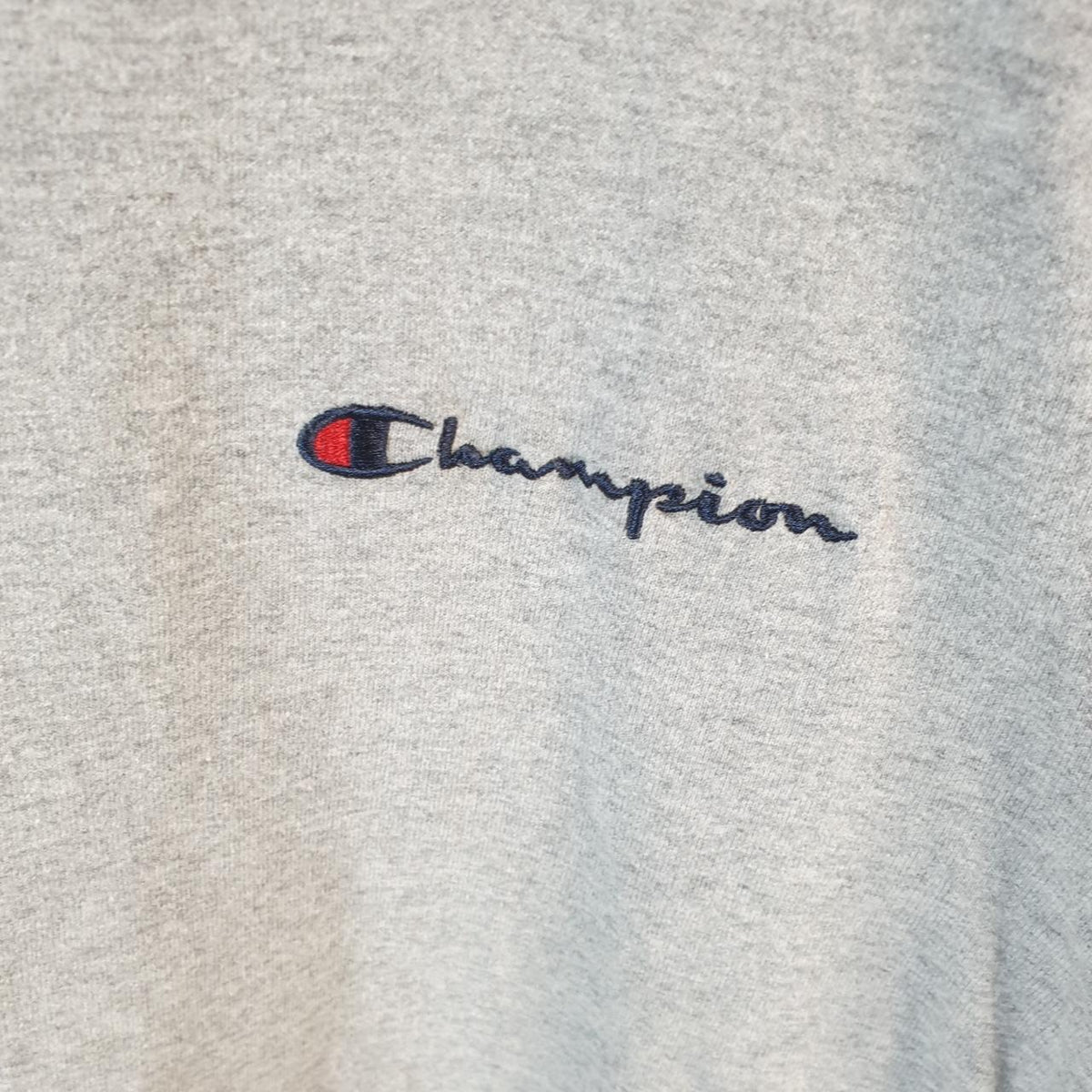 Vintage Champion 90s Spellout T Shirt Men’s Medium Grey USA Athletic