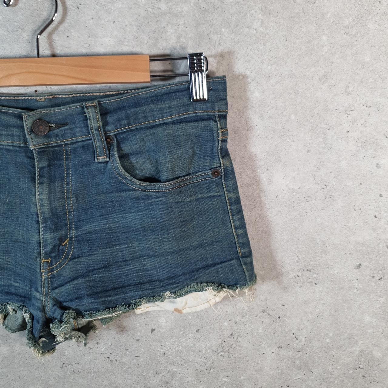 Vintage Levi’s 511 Cut Off Baggy Shorts Jorts Cargo Womens W33 Blue Relaxed Denim A4520