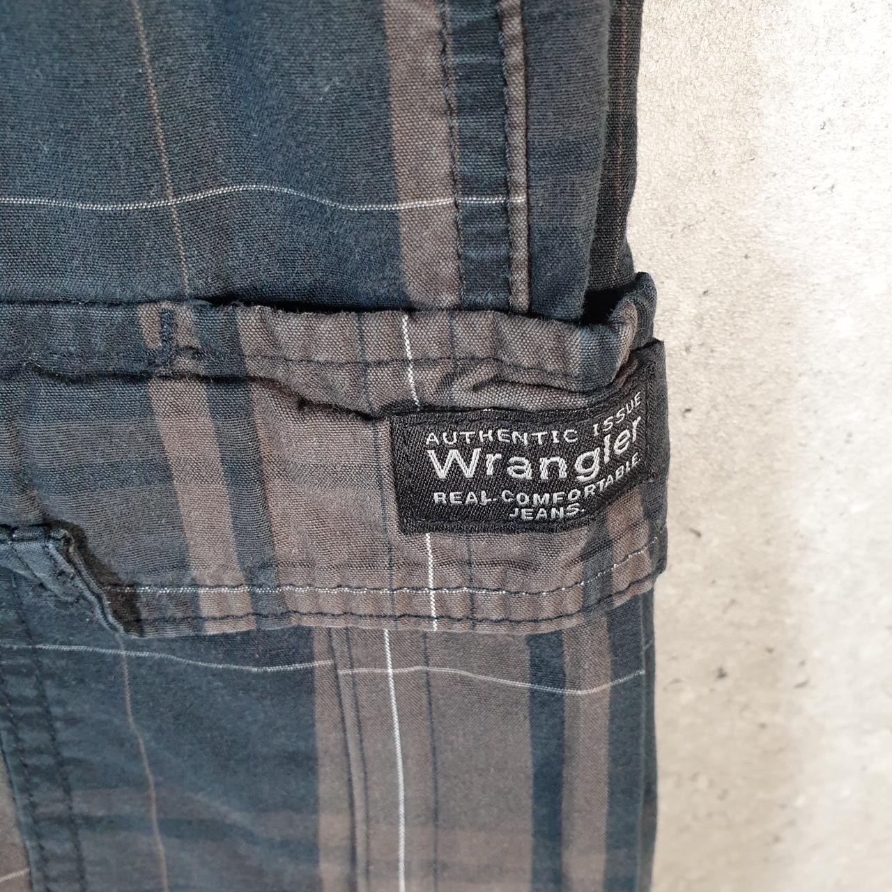 Vintage Wrangler Chino Shorts Jorts Cargo Men’s W36 Grey Checkered Baggy Cotton