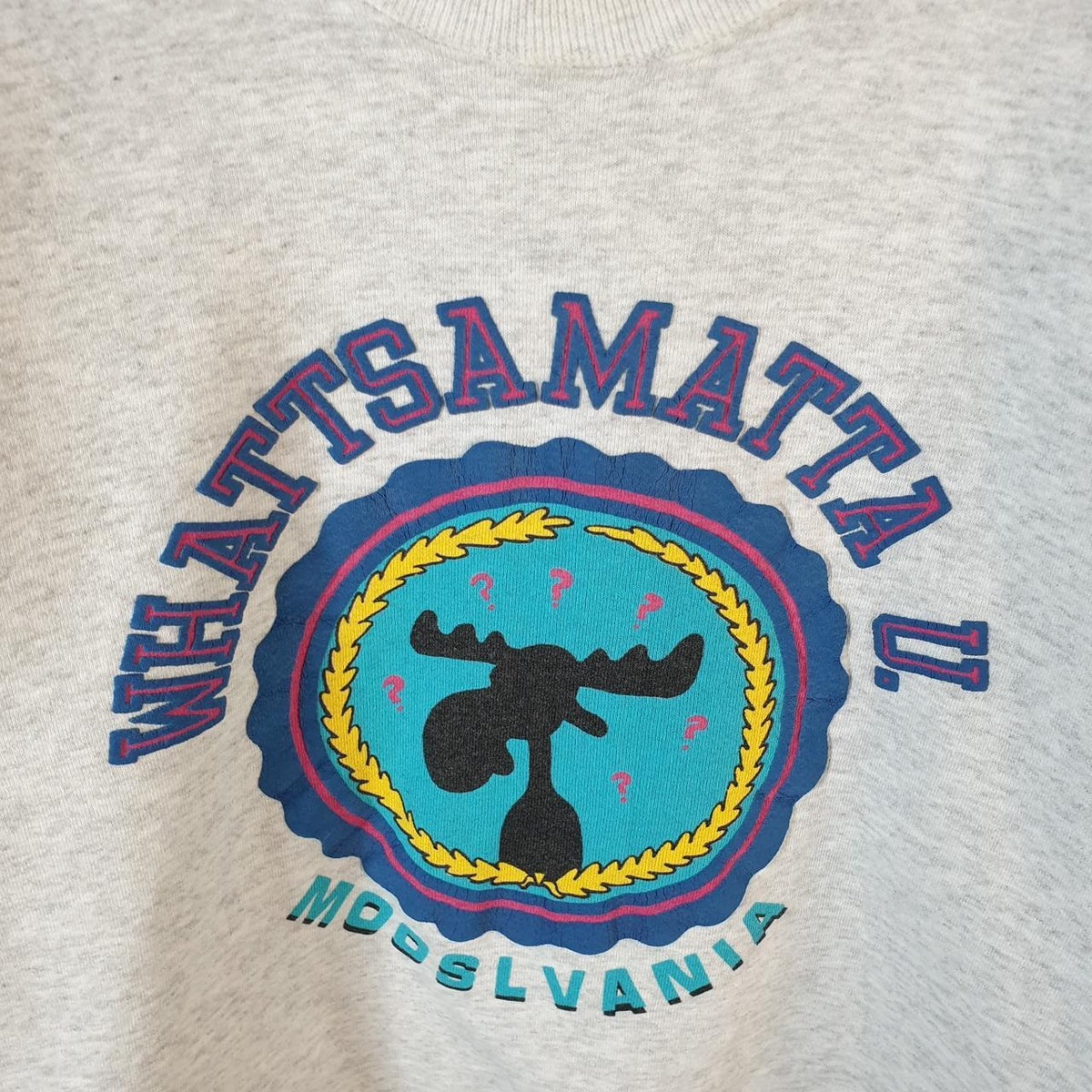 Vintage Lee Heavyweight Sweatshirt Men’s Large Grey USA Whatsamatta Mooslvania