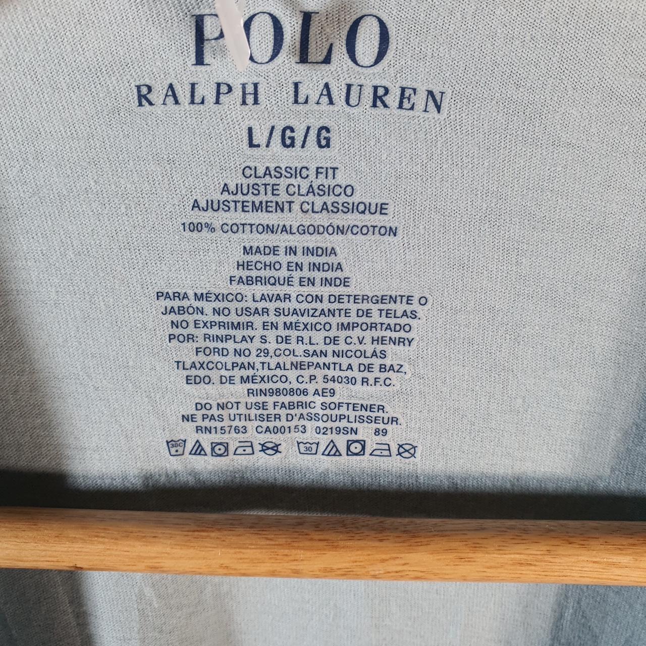 Vintage Ralph Lauren Polo T Shirt Men’s Large Blue Embroidered Pony Classic Fit C9091