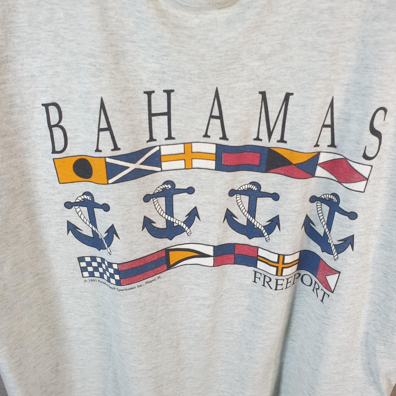 Vintage Screen Stars Bahamas Freeport 1991 USA Single Stitch T Shirt Men’s Large Grey
