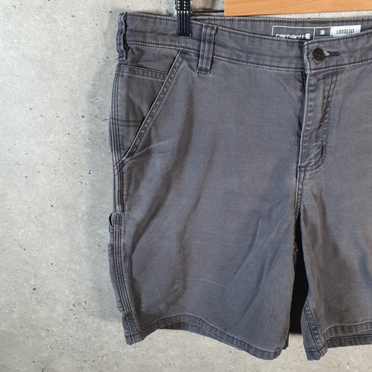 Vintage Carhartt Baggy Carpenter Shorts Jorts Cargo Womens W36 Grey Loose Fit Workwear A4703