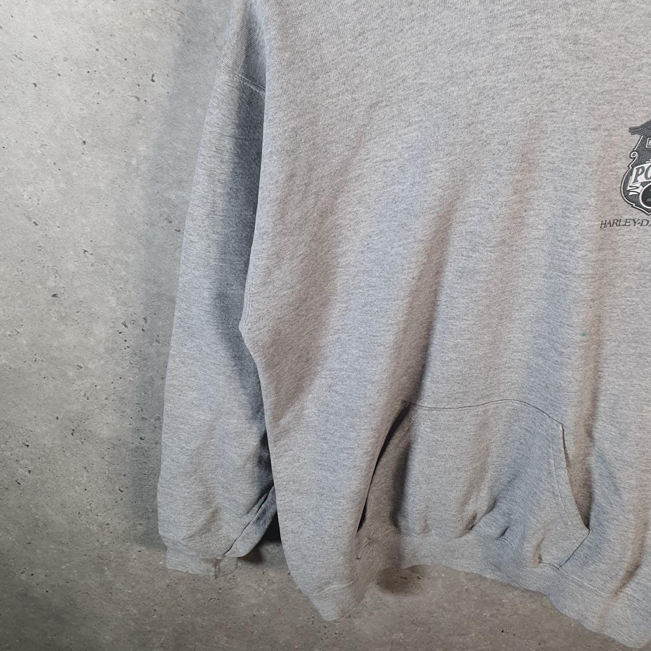 Vintage Harley Davidson Motorcycle Hoodie Mens Medium Grey Pullover USA