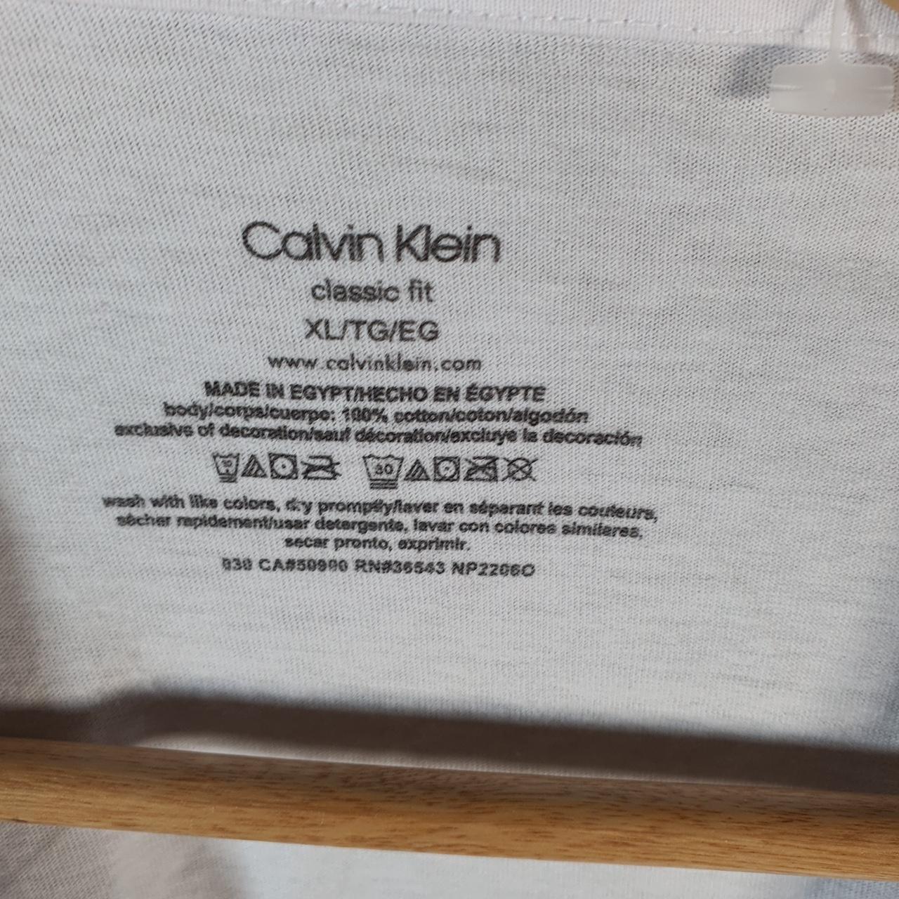 Vintage Calvin Klein Blank T Shirt Men’s XL White Classic Fit Spellout Logo