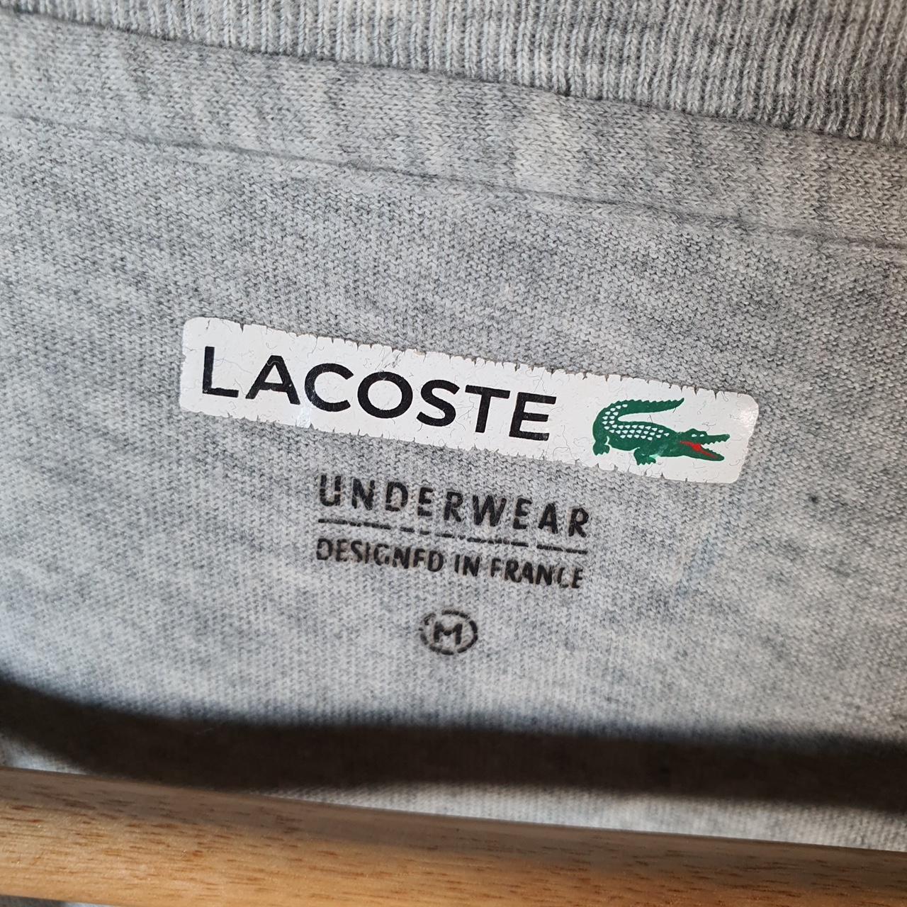 Vintage Lacoste T Shirt Men’s Medium Grey Logo Graphic
